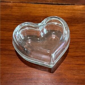 Vintage Heart-Shaped Glass Trinket Dish